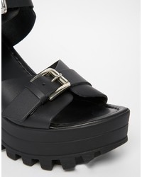Asos Collection Hamper Leather Heeled Sandals
