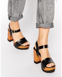 Asos Collection Harlington Leather Heeled Sandals