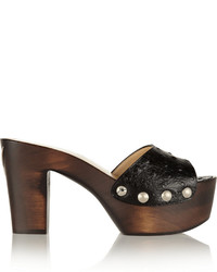 Giuseppe Zanotti Croc Effect Leather Platform Sandals Black
