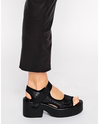 Vagabond Emma Black Peforated Heeled Sandals