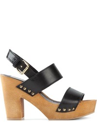 L'Autre Chose Buckled Chunky Heel Sandals