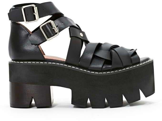 nasty gal black platform sandals