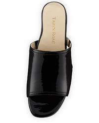 Taryn Rose Rimba Patent Chunky Heel Sandal Black