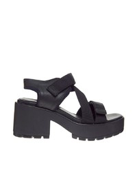 Vagabond Dioon Multi Strap Black Heeled Sandals, $63 | Asos | Lookastic