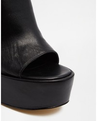 Windsor Smith Virginn Leather Platform Heeled Mule Sandals