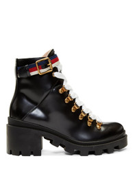 Gucci Black Leather Sylvie Boots