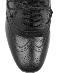 Bottega Veneta Brogue Style Leather Ankle Boots