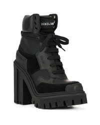 Dolce & Gabbana Chunky Heel Contrast Panel Boots