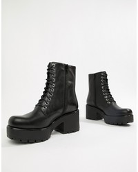 Vagabond Dioon Lace Up Chunky Leather Ankle Boots