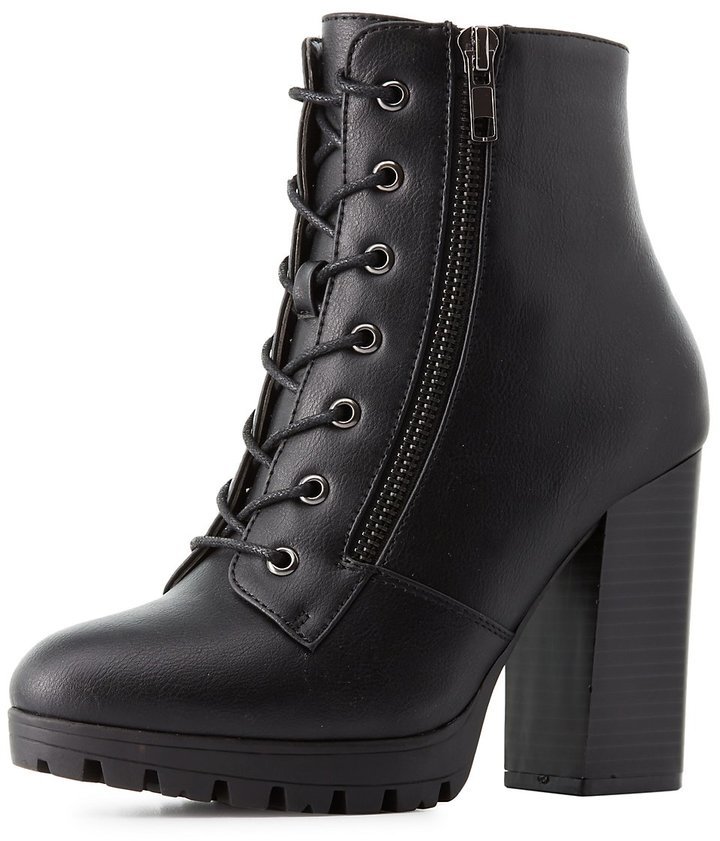 charlotte russe black combat boots