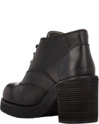 Jil Sander Navy Leather Platform Ankle Boots Black