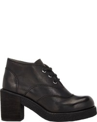 Autorisatie niezen toenemen Jil Sander Navy Leather Platform Ankle Boots Black, $325 | Barneys  Warehouse | Lookastic