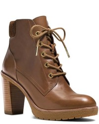 Michael Kors Michl Kors Kim Lace Up Leather Ankle Boot