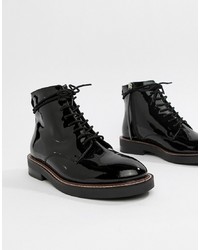 ASOS DESIGN Anarchy Leather Lace Up Boots Patent Leather