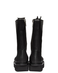 Rick Owens Black Double Zip Army Megatooth Boots