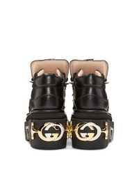 Gucci Black Koire Platform Boots