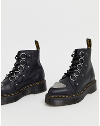 Dr. Martens Farylle Ribbon Lace Chunky Leather Boots In Black