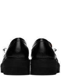 Marni Black Leather Moccasin Loafers