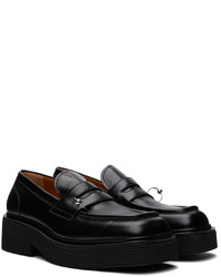 Marni Black Leather Moccasin Loafers