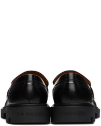 Maison Margiela Black Leather Staple Loafers