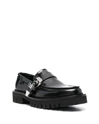 Moschino Buckled Leather Loafers