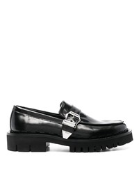 Moschino Buckled Leather Loafers