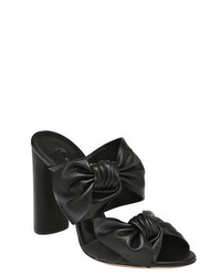 Casadei 100mm Bow Leather Mules W Chunky Heel