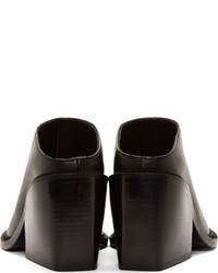 Helmut Lang Black Leather Schist Mules