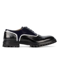 Black Chunky Leather Oxford Shoes