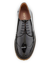 RED Valentino Patent Wing Tip Oxford Black