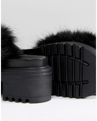 Asos Tooty Fruity Furry Chunky Mules