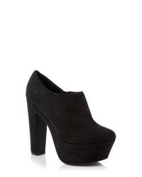 Black Chunky Suede Ankle Boots