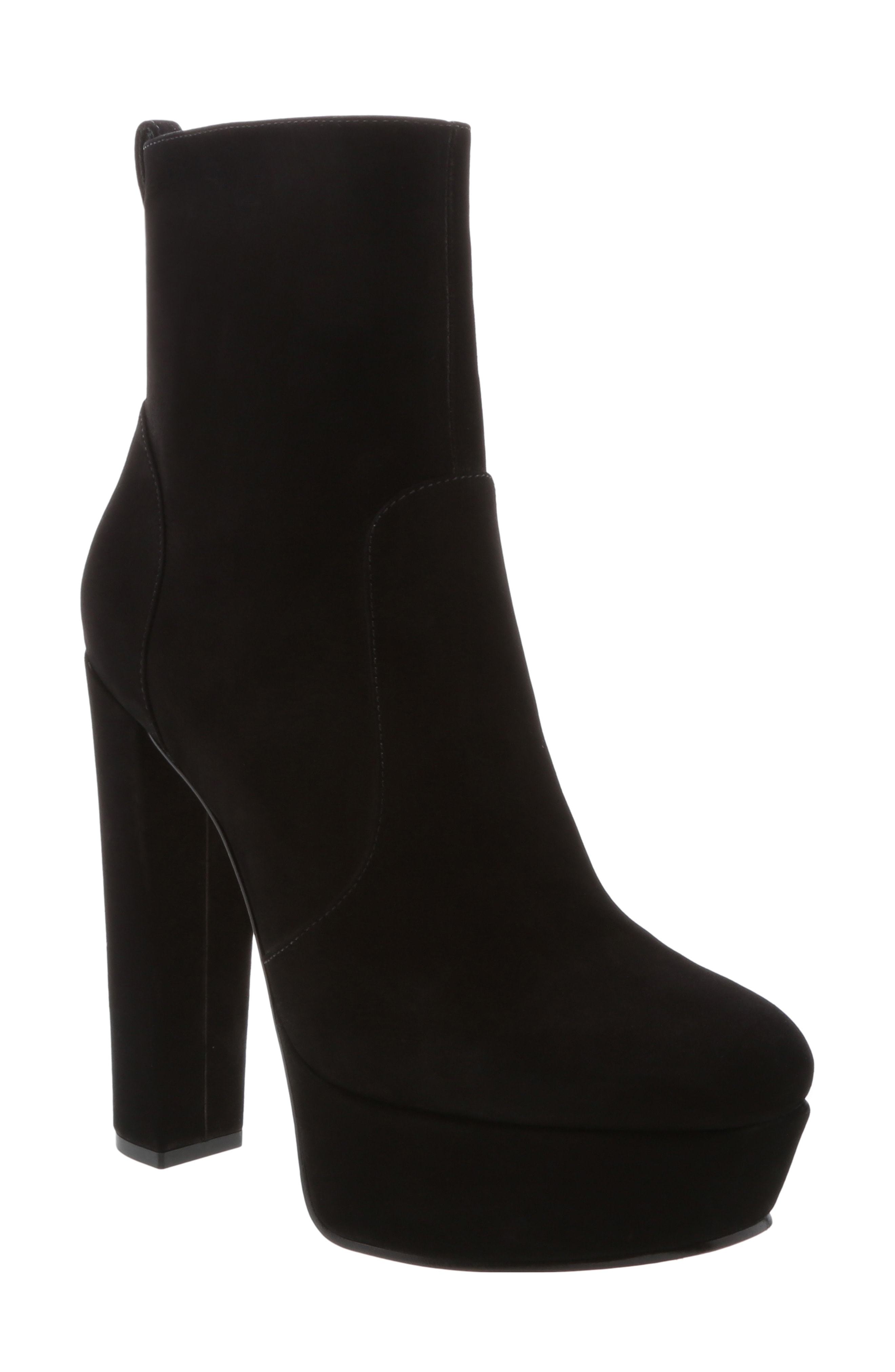 Black suede platform outlet booties