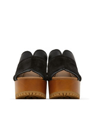 See by Chloe Black Nappa Mat Heeled Sandals