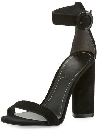 black suede chunky heels