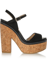 Jimmy Choo Naylor Embossed Suede And Cork Sandals