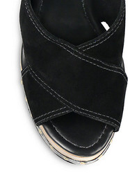 Alexandre Birman Peggy Suede Watersnake Platform Clog Sandals