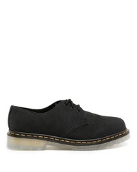 Black Chunky Suede Oxford Shoes