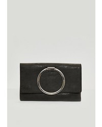 Missguided Black Circle Grab Handle Clutch Bag