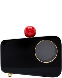 Charlotte Olympia Black Mobile Perspex Box Clutch