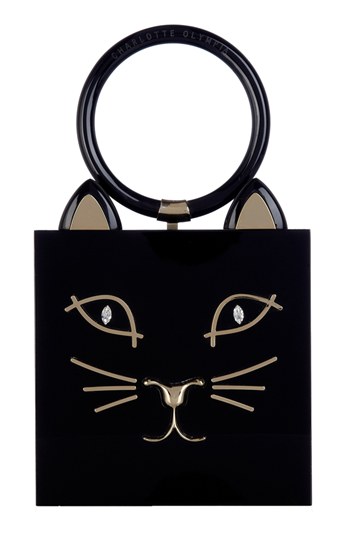 Charlotte Olympia Kitty Clutch Black, $995 | Nordstrom | Lookastic
