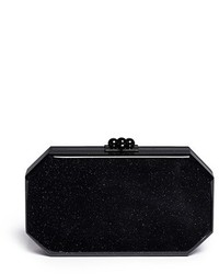 Edie Parker Fiona Faceted Glitter Acrylic Clutch