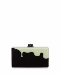 Edie Parker Jean Slim Box Clutch Bag Obsidian Sandglow