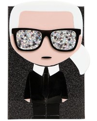 Karl Lagerfeld Kikonik Karl Glittered Pvc Box Clutch