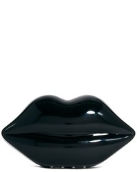 Lulu Guinness Lips Clutch In Black