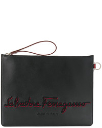 Salvatore Ferragamo Logo Embroidered Clutch Bag