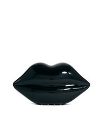 Lulu Guinness Lips Clutch In Black