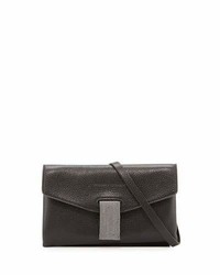 Brunello Cucinelli Mini Envelope Clutch Bag With Monili Closure Black