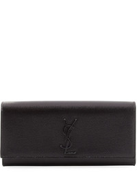 Saint Laurent Monogram Calfskin Clutch Bag Black