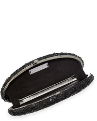 VBH Oval Crystal Compact Clutch Bag Black